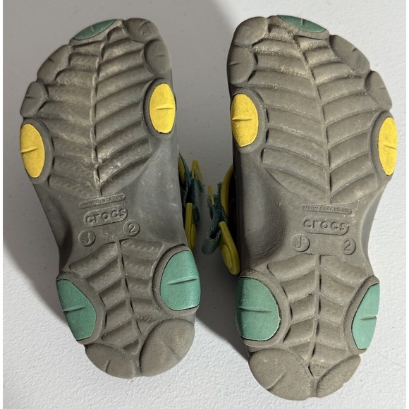 Croc X All Terrain Grey And Yellow Clog Size‎ J2 - Picture 6 of 7